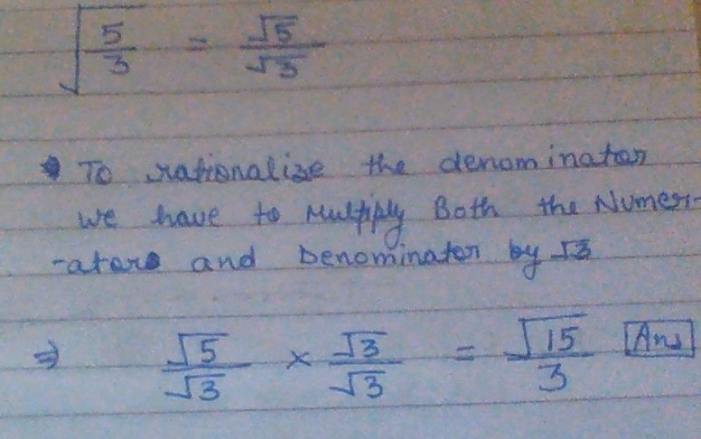 How Do You Rationalize The Denominator And Simplify Sqrt53 Socratic 9718